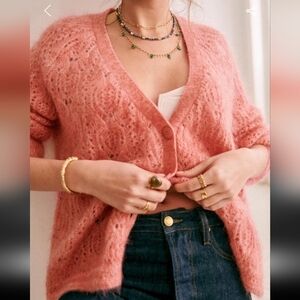 Sezane Joia Super Kid Mohair and Wool Cardigan